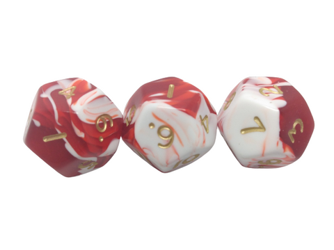D12 Marble Poly Dice (Packs of 3)
